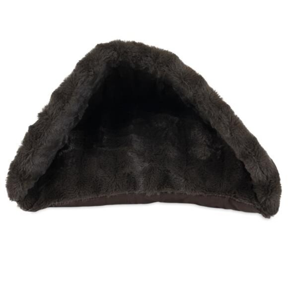 Pet Kitty Cave Small Dog Plush Cat Bed, 16" x 19"Brown - Picture 5 of 7